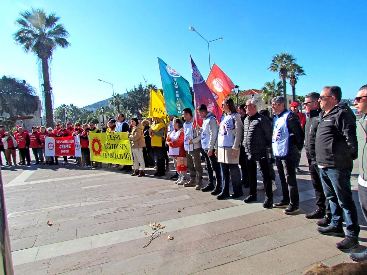 &Ccedil;eşme&rsquo;de KESK &ccedil;ağrısıyla iş bırakma