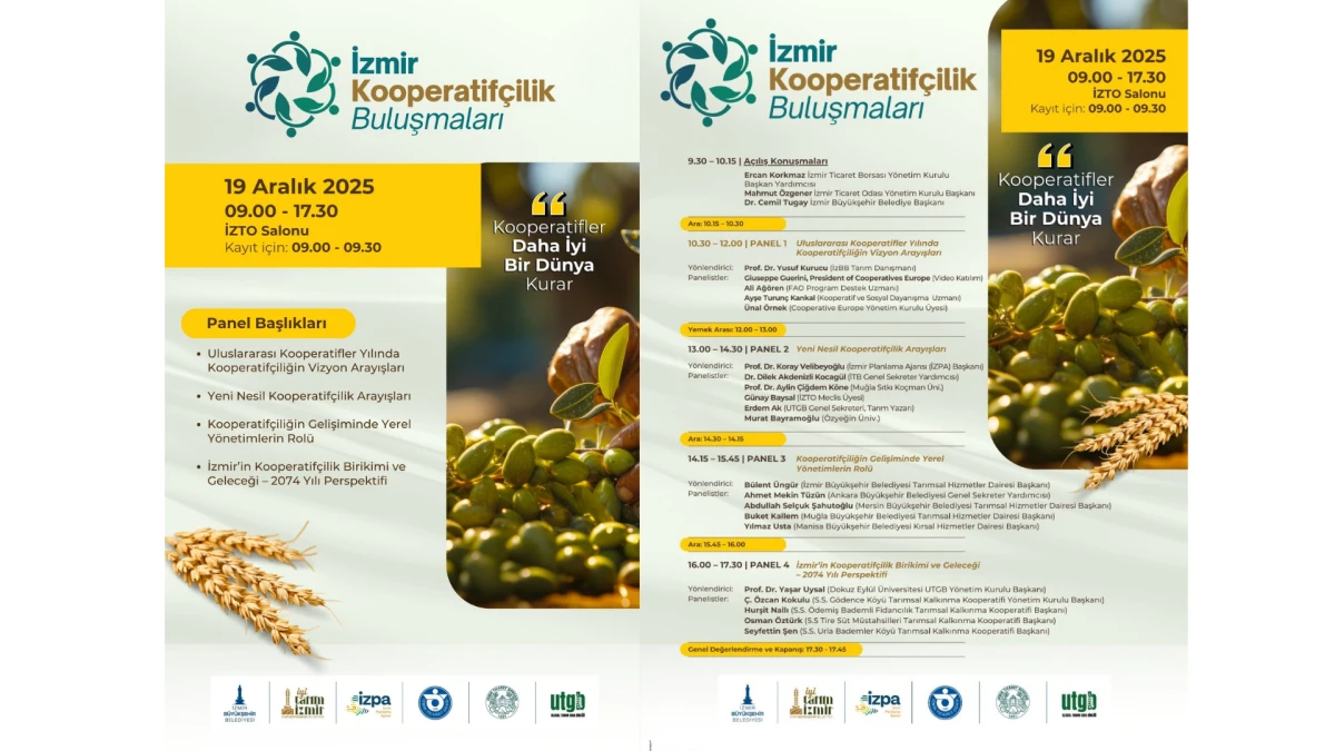 İzmir Kooperatifçilik Buluşmaları 19 Aralık’ta başlıyor