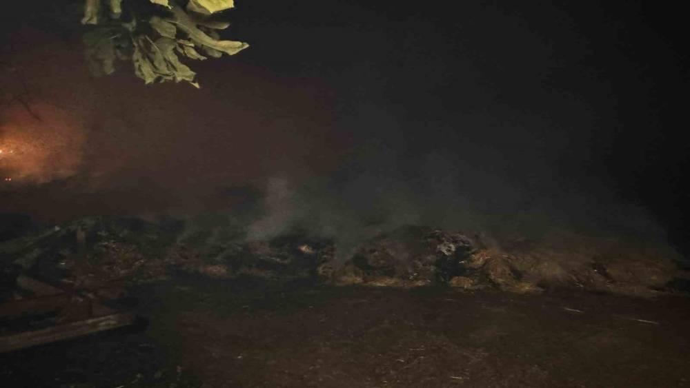 Alevlerin arasında kalan mahallede soğutma çalışmaları gece boyunca devam etti

