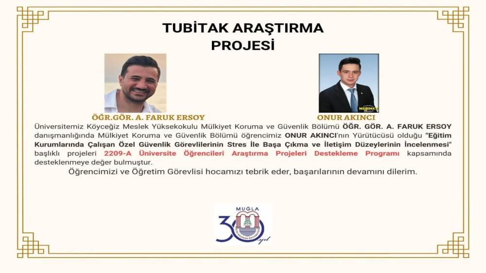 Köyceğiz Meslek Yüksek Okulu öğrencisinin projesi desteklenmeye değer bulundu
