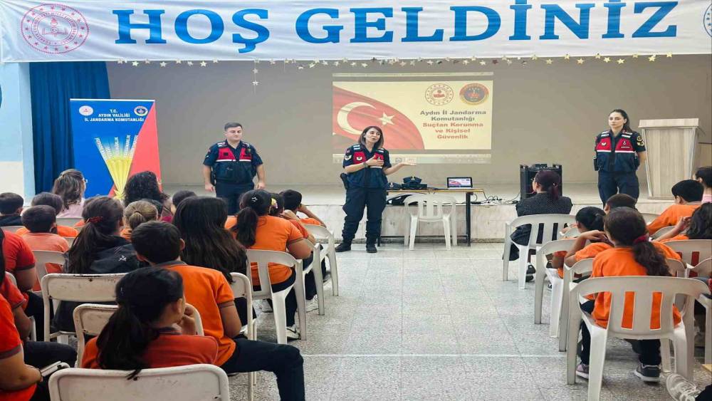 Çine’de Jandarmadan Ortaokul Öğrencilerine Güvenlik Dersi