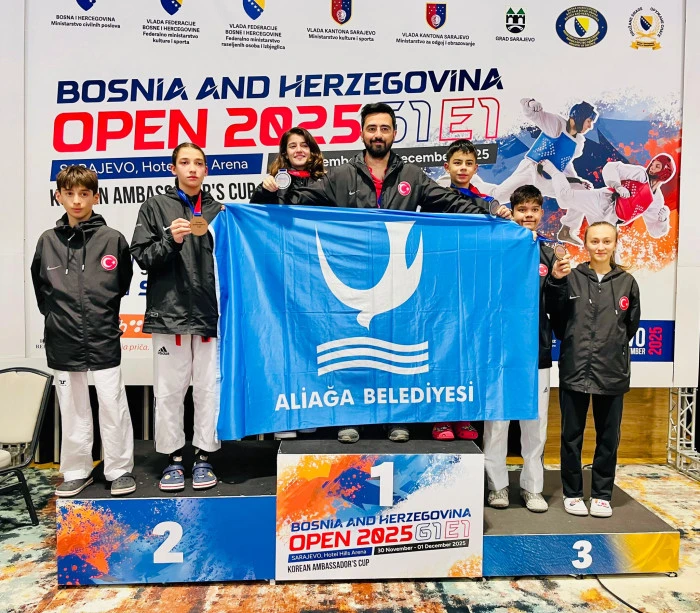 Aliağalı taekwondocular Saraybosna’dan madalyalarla döndü