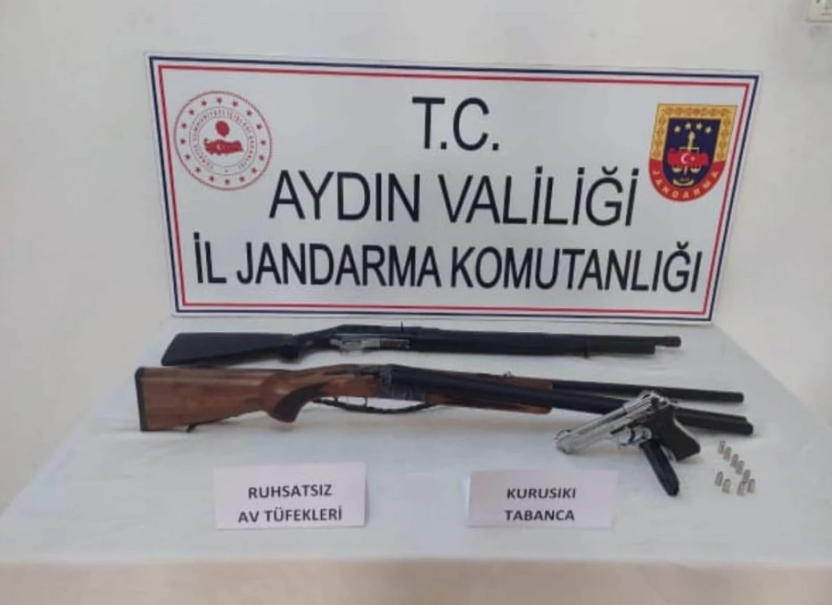 Aydın il jandarma komutanlığı'ndan sultanhisar'da ruhsatsız silah operasyonu