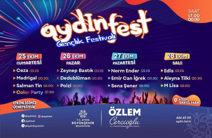 Aydınfest 2025 Tekstil Park’ta Başlıyor