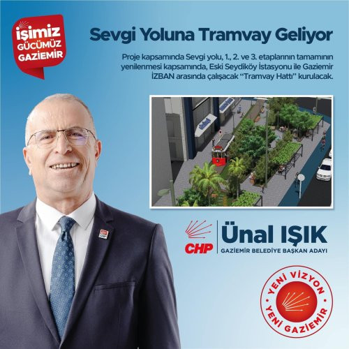 Başkan adayı Ünal Işık'tan Gaziemir Meydanı'na tramvay müjdesi