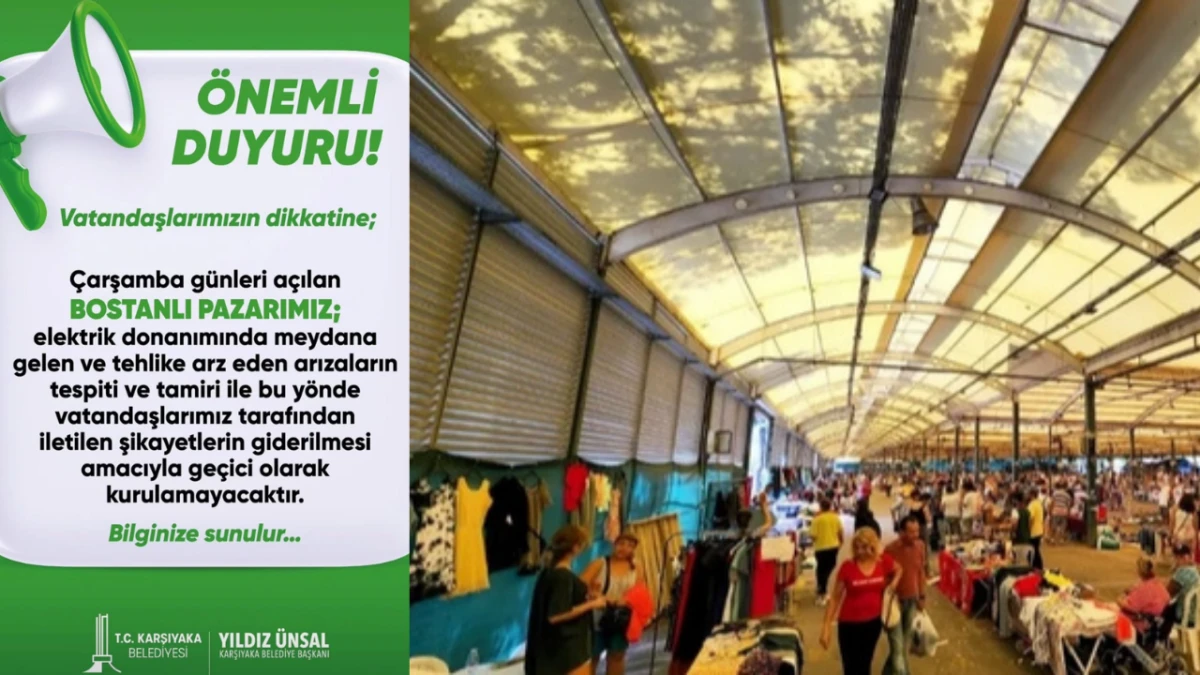 Bostanlı Pazarı Elektrik Arızası Nedeniyle Geçici Olarak Kapatıldı