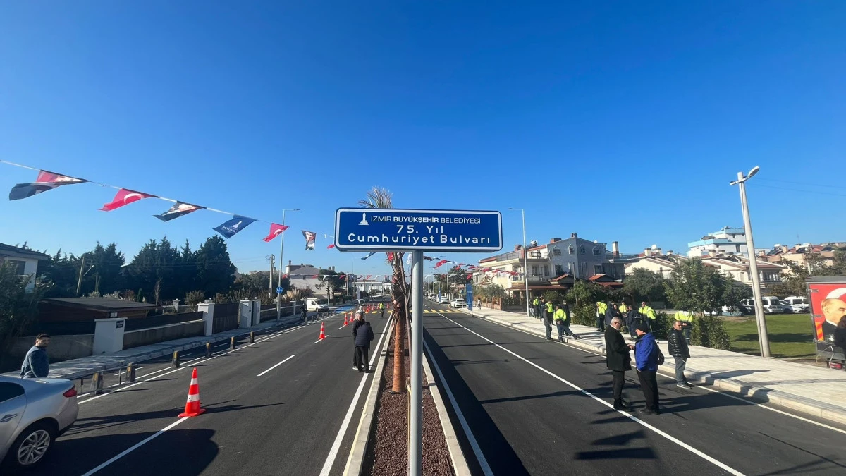 Cumhuriyet Bulvarı&rsquo;nın 75. Yıl etabı G&uuml;zelbah&ccedil;e&rsquo;de a&ccedil;ıldı