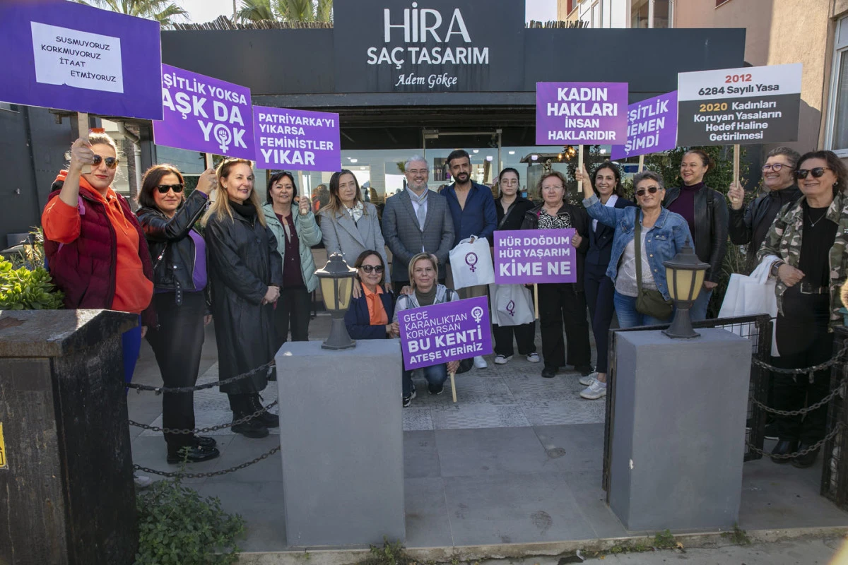 Güzelbahçe’de kadınlar eşitlik için yürüdü