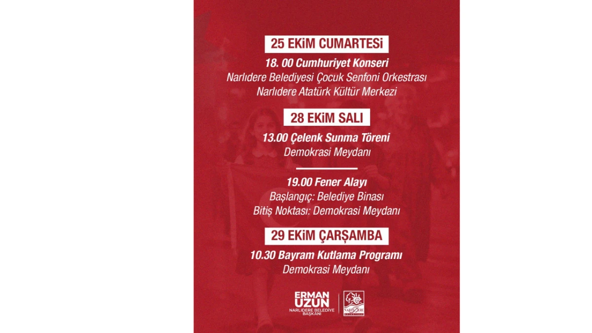 Narlıdere, Cumhuriyetimizin 102’nci Yılını Coşkuyla Kutlayacak
