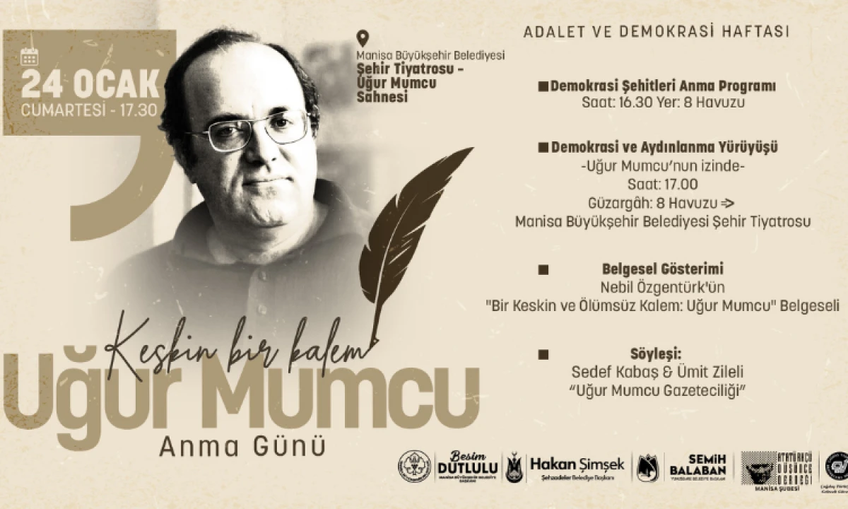Uğur Mumcu, Manisa&rsquo;da Programlarla Anılacak