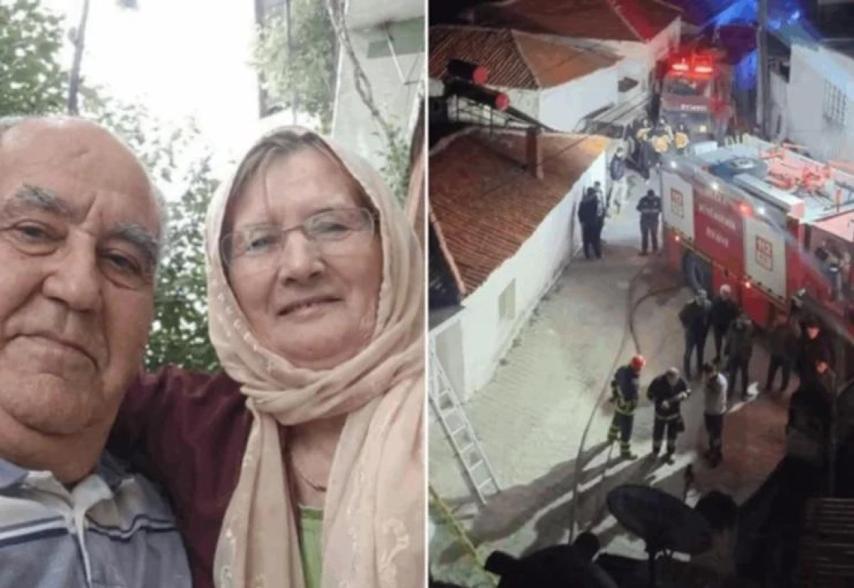 Yaşlı &ccedil;iftin &ouml;ld&uuml;ğ&uuml; yangını torunları &ccedil;ıkarmış