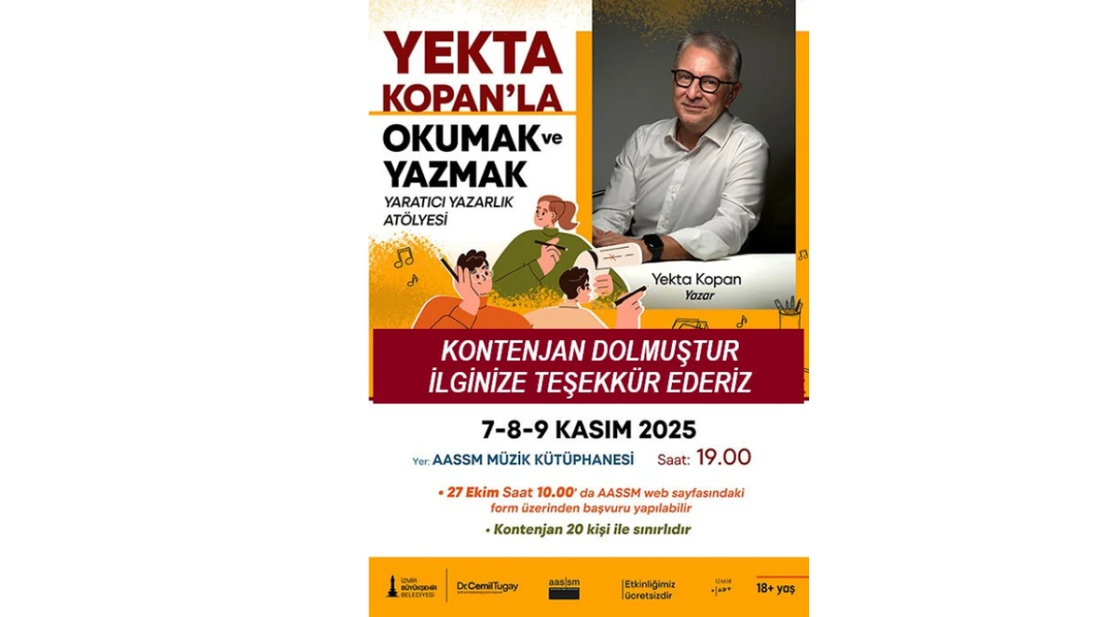 Yazar ve seslendirme sanatçısı Yekta Kopan İzmir’e geliyor.